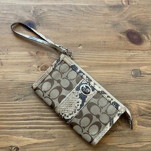 Coach  wristlet wallet snake design